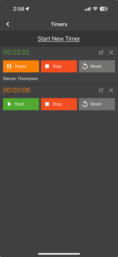 Timers Screen
