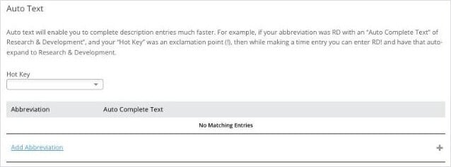 Auto Text Settings