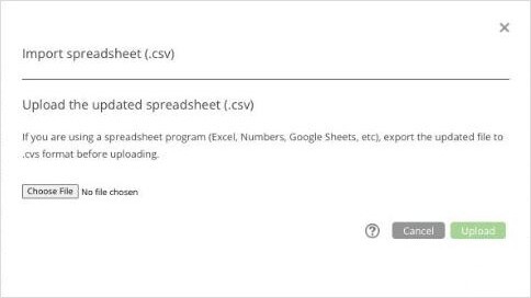 Import Spreadsheet Upload Step