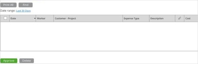Team Expenses Tab