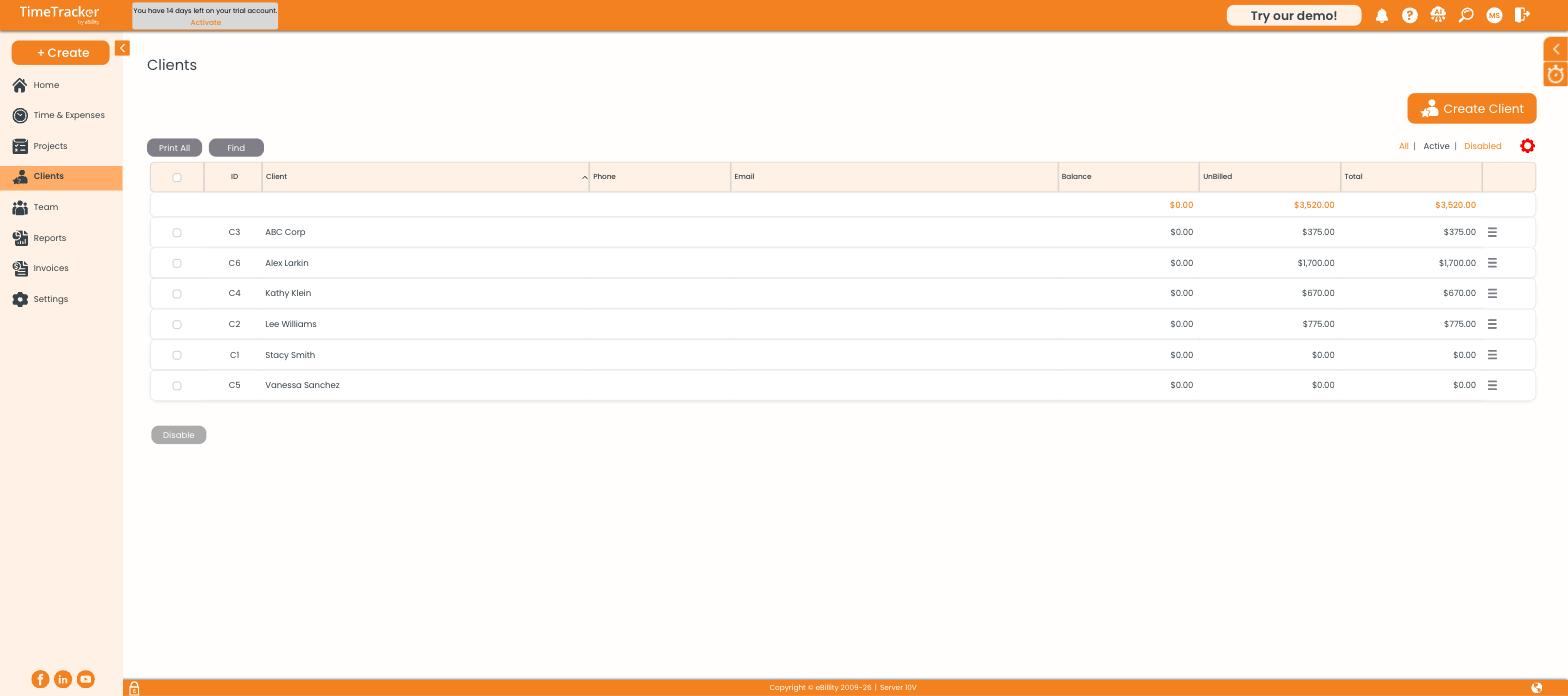 Clients List