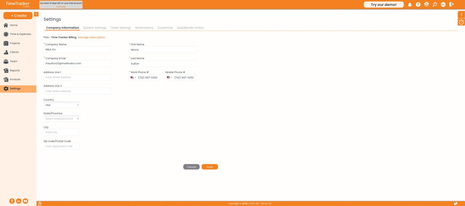 Company Information and Plan