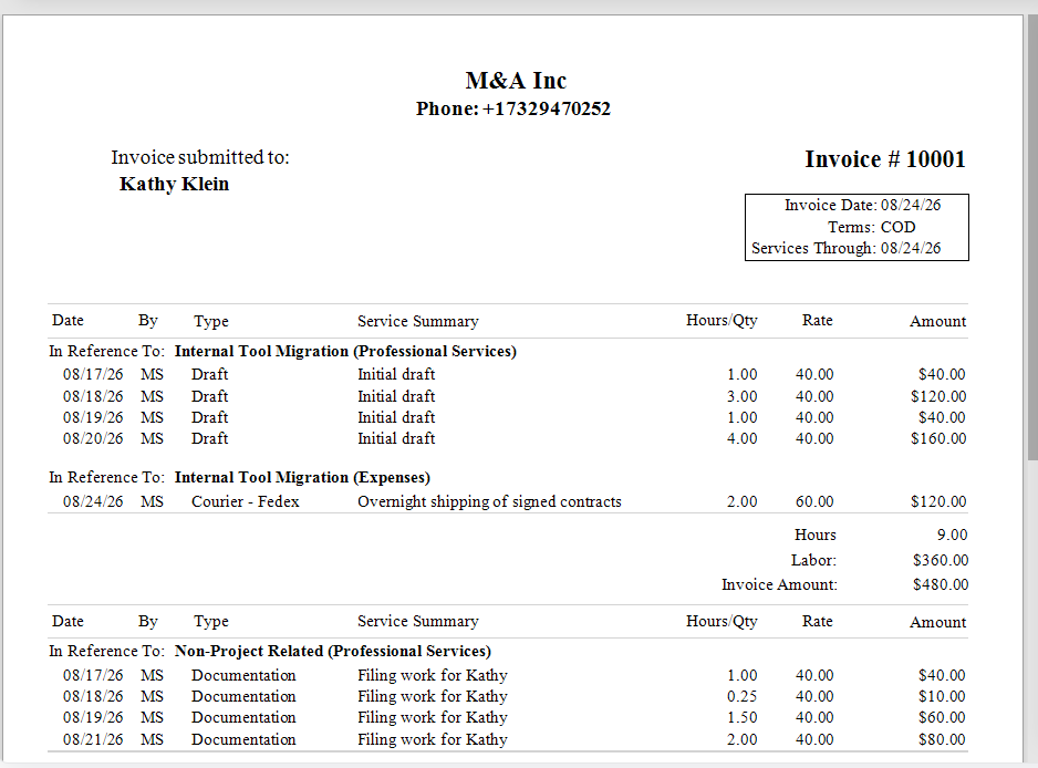 Invoice Preview