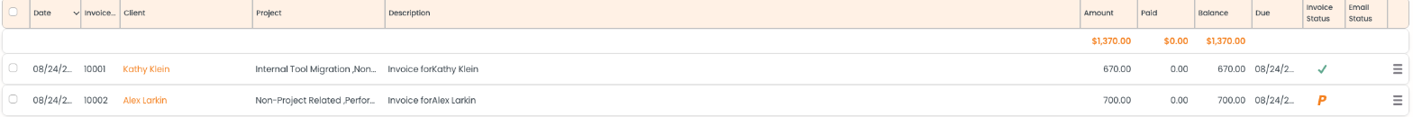 Invoice Status Column