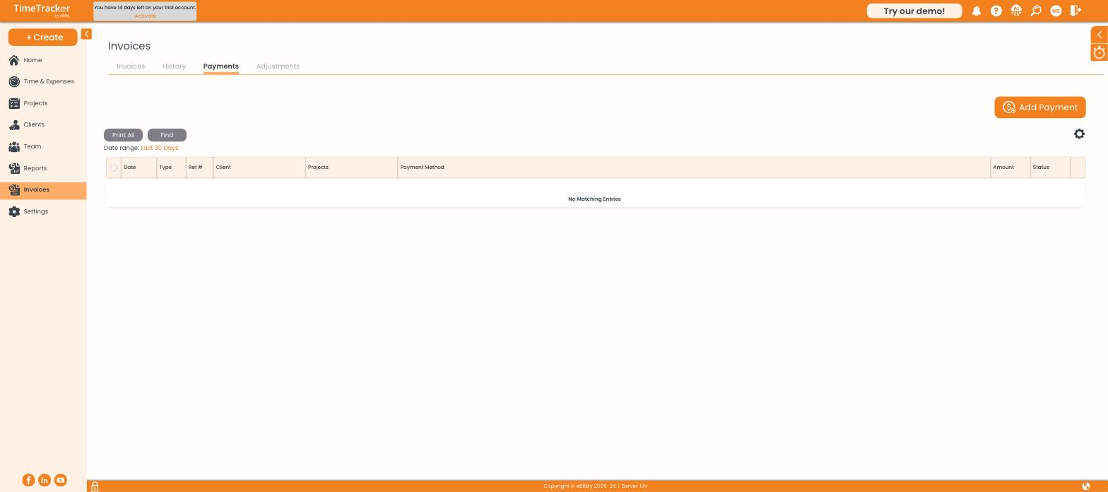 Payments Tab