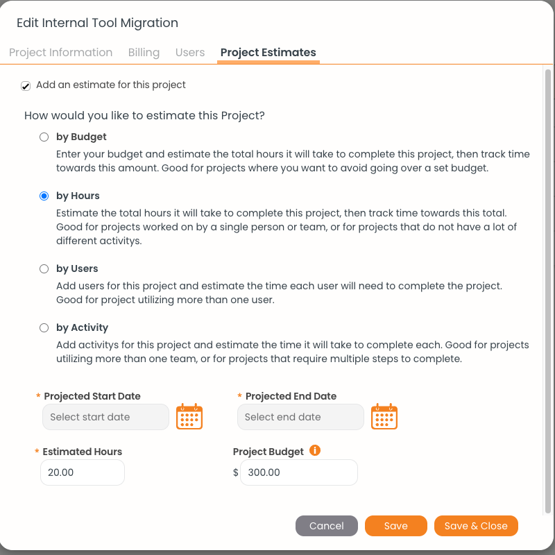 Project Estimates