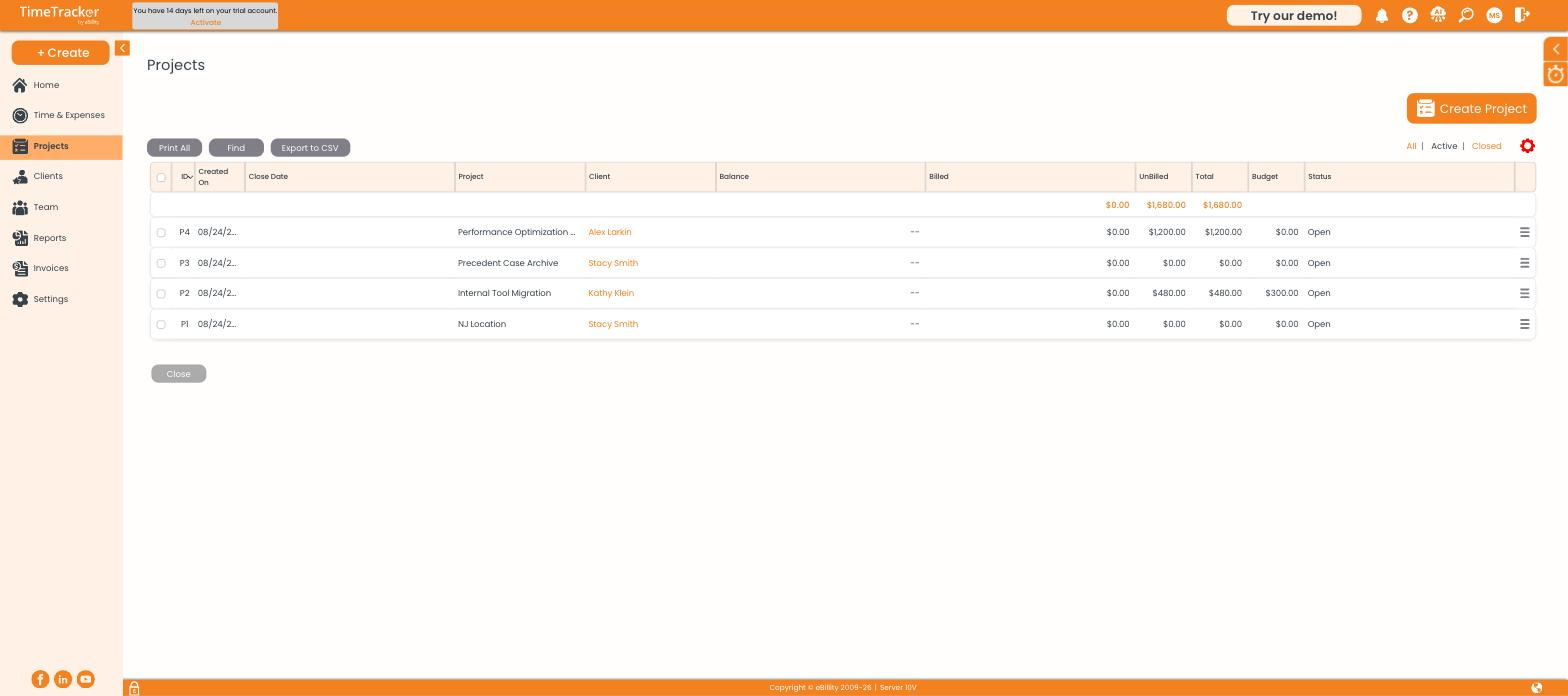 Projects List