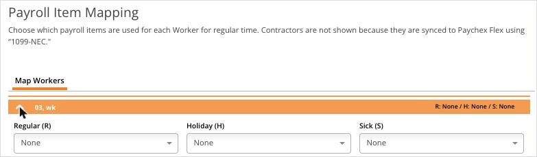 Paychex Payroll Item Mapping