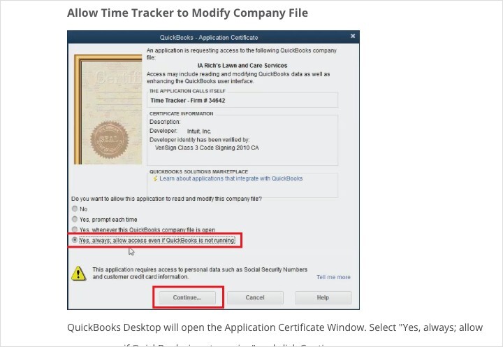 QuickBooks Desktop Application Certificate