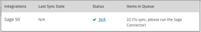 Sage 50 Sync Menu Run Sage Connector