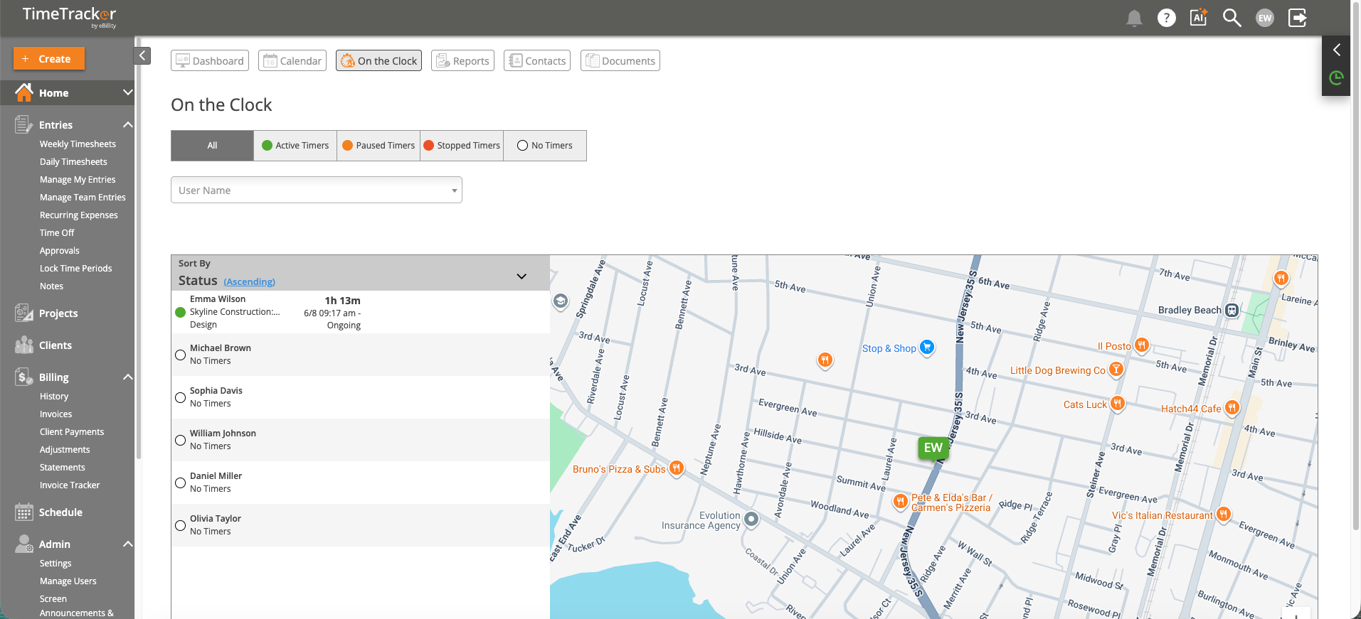 On the Clock - GPS Map