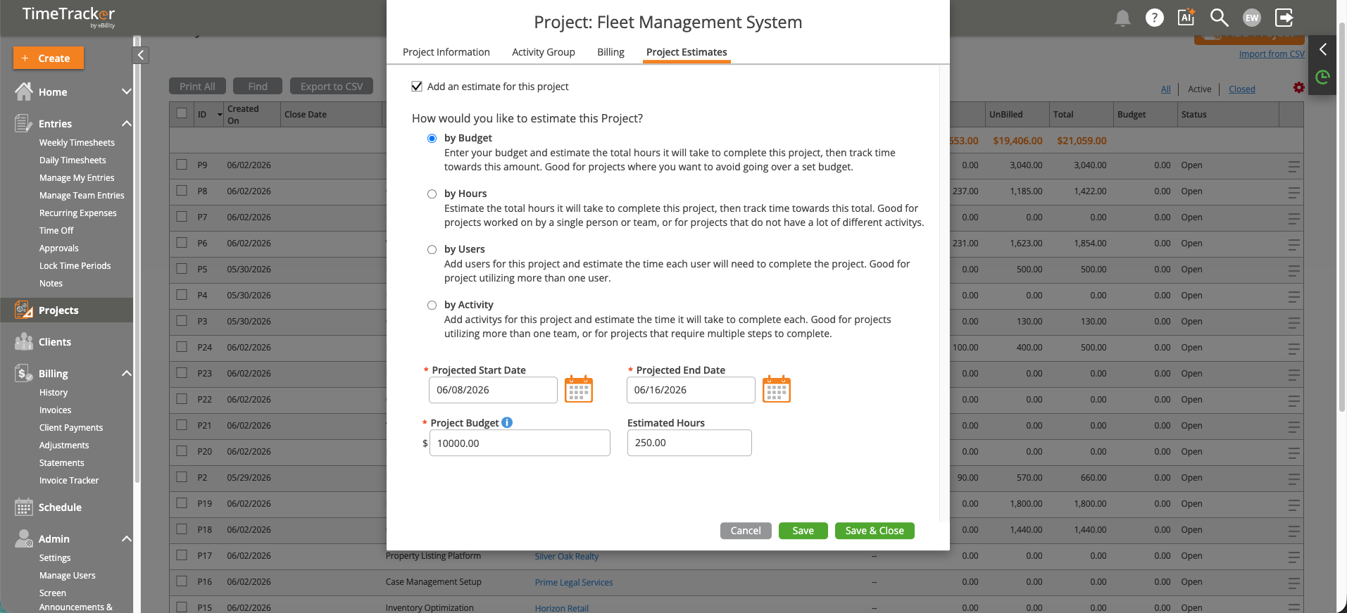 Project Estimates